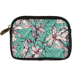 Vintage Floral Pattern Digital Camera Leather Case from ArtsNow.com Front