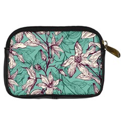 Vintage Floral Pattern Digital Camera Leather Case from ArtsNow.com Back