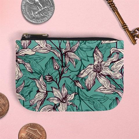 Vintage Floral Pattern Mini Coin Purse from ArtsNow.com Front