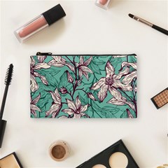 Vintage Floral Pattern Cosmetic Bag (Small) from ArtsNow.com Front