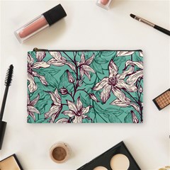 Vintage Floral Pattern Cosmetic Bag (Medium) from ArtsNow.com Front