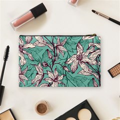 Vintage Floral Pattern Cosmetic Bag (Medium) from ArtsNow.com Back