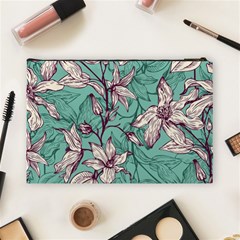 Vintage Floral Pattern Cosmetic Bag (Large) from ArtsNow.com Back