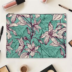 Vintage Floral Pattern Cosmetic Bag (XL) from ArtsNow.com Front