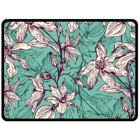 Vintage Floral Pattern Fleece Blanket (Large)  from ArtsNow.com 80 x60  Blanket Front
