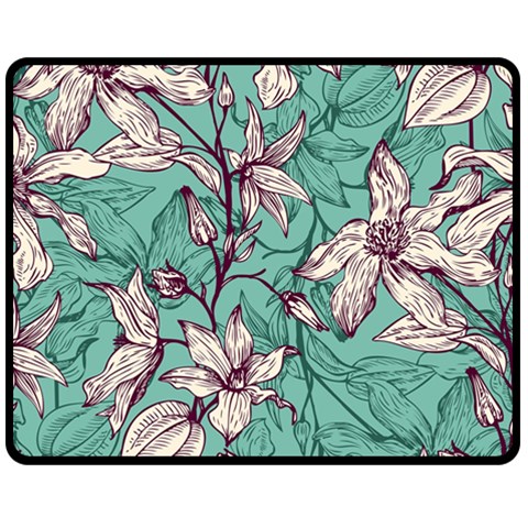 Vintage Floral Pattern Fleece Blanket (Medium)  from ArtsNow.com 60 x50  Blanket Front