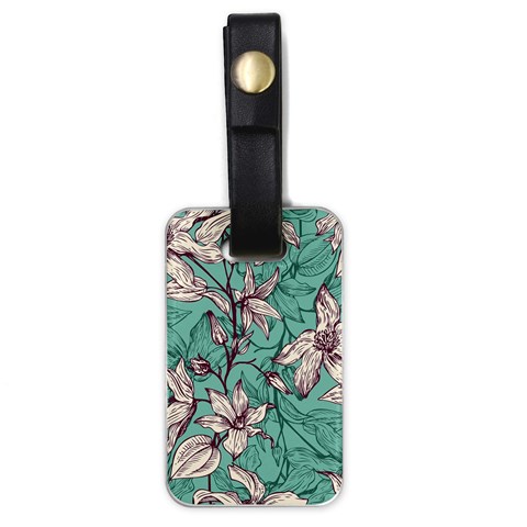Vintage Floral Pattern Luggage Tag (one side) from ArtsNow.com Front