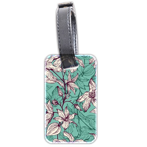 Vintage Floral Pattern Luggage Tag (two sides) from ArtsNow.com Front