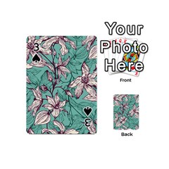 Vintage Floral Pattern Playing Cards 54 Designs (Mini) from ArtsNow.com Front - Spade3