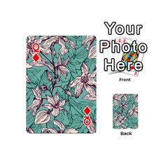 Queen Vintage Floral Pattern Playing Cards 54 Designs (Mini) from ArtsNow.com Front - DiamondQ
