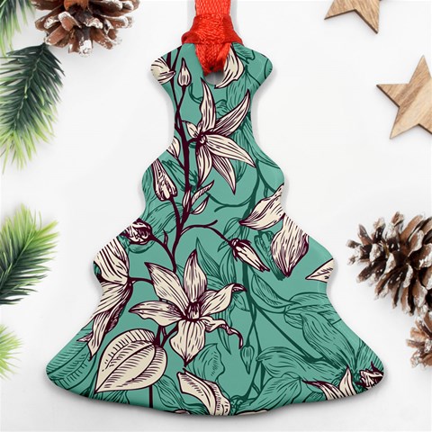 Vintage Floral Pattern Ornament (Christmas Tree)  from ArtsNow.com Front