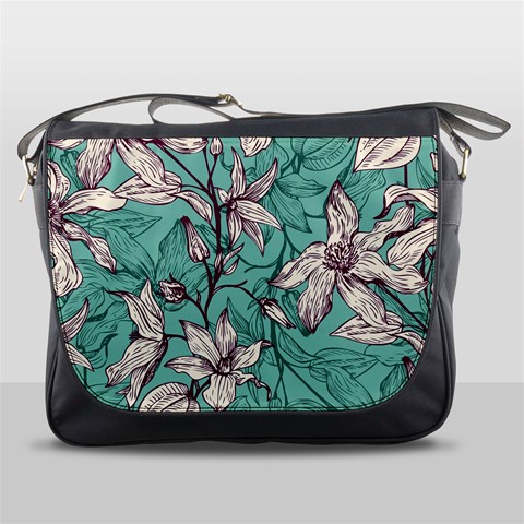 Vintage Floral Pattern Messenger Bag from ArtsNow.com Front