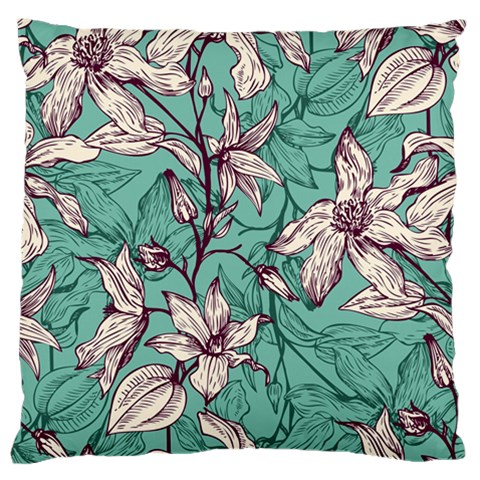 Vintage Floral Pattern Large Cushion Case (One Side) from ArtsNow.com Front
