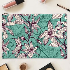 Vintage Floral Pattern Cosmetic Bag (XXL) from ArtsNow.com Front
