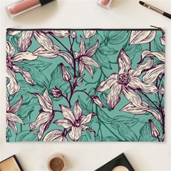 Vintage Floral Pattern Cosmetic Bag (XXXL) from ArtsNow.com Back