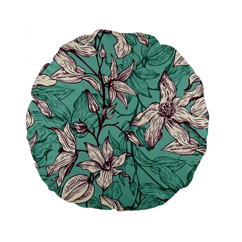 Vintage Floral Pattern Standard 15  Premium Round Cushions from ArtsNow.com Front