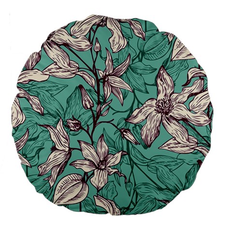 Vintage Floral Pattern Large 18  Premium Round Cushions from ArtsNow.com Front