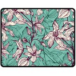 Vintage Floral Pattern Double Sided Fleece Blanket (Medium) 