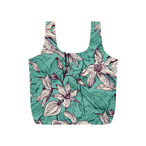 Vintage Floral Pattern Full Print Recycle Bag (S) from ArtsNow.com Front