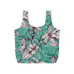 Vintage Floral Pattern Full Print Recycle Bag (S) from ArtsNow.com Back