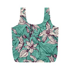 Vintage Floral Pattern Full Print Recycle Bag (M) from ArtsNow.com Back