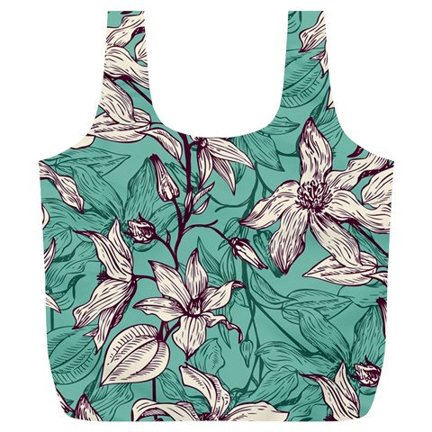 Vintage Floral Pattern Full Print Recycle Bag (XL) from ArtsNow.com Front