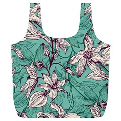 Vintage Floral Pattern Full Print Recycle Bag (XL) from ArtsNow.com Back