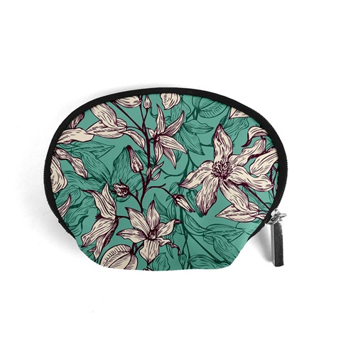 Vintage Floral Pattern Accessory Pouch (Small) from ArtsNow.com Front
