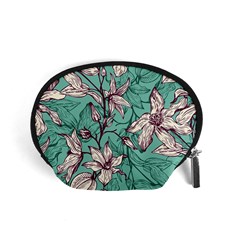 Vintage Floral Pattern Accessory Pouch (Small) from ArtsNow.com Front