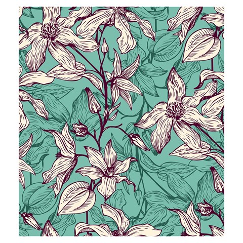 Vintage Floral Pattern Drawstring Pouch (Medium) from ArtsNow.com Front