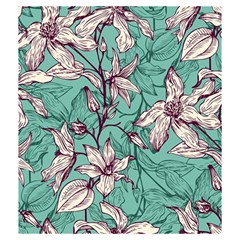 Vintage Floral Pattern Drawstring Pouch (Medium) from ArtsNow.com Back