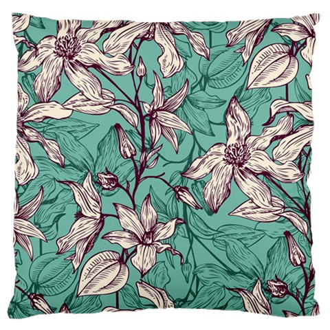 Vintage Floral Pattern Large Flano Cushion Case (One Side) from ArtsNow.com Front