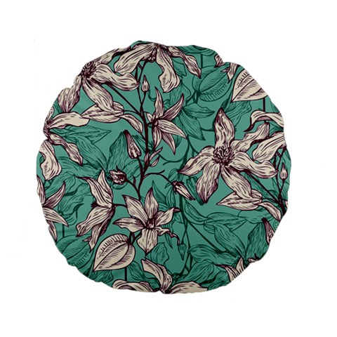 Vintage Floral Pattern Standard 15  Premium Flano Round Cushions from ArtsNow.com Front