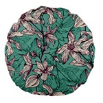 Vintage Floral Pattern Large 18  Premium Flano Round Cushions