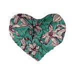 Vintage Floral Pattern Standard 16  Premium Flano Heart Shape Cushions