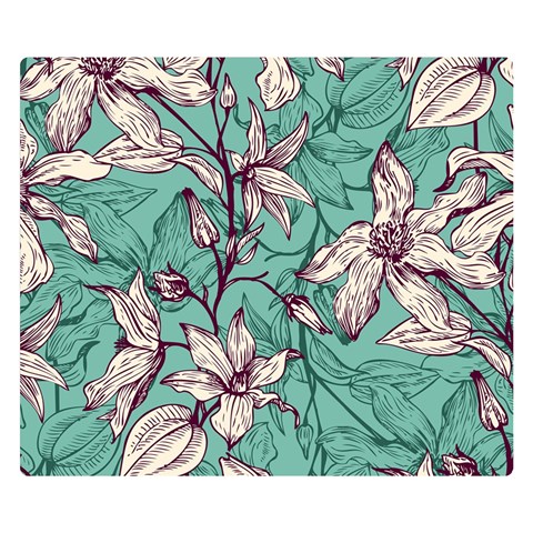 Vintage Floral Pattern Double Sided Flano Blanket (Small)  from ArtsNow.com 50 x40  Blanket Front