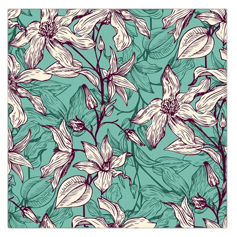 Vintage Floral Pattern Large Satin Scarf (Square) from ArtsNow.com Front