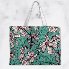Vintage Floral Pattern Zipper Mini Tote Bag from ArtsNow.com Back
