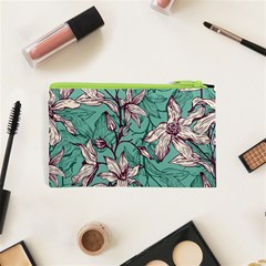Vintage Floral Pattern Cosmetic Bag (XS) from ArtsNow.com Back