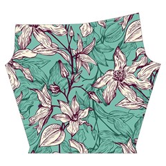 Vintage Floral Pattern Yoga Cropped Leggings from ArtsNow.com Left