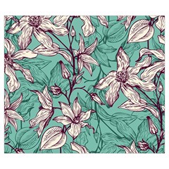 Vintage Floral Pattern Zipper Large Tote Bag from ArtsNow.com Front