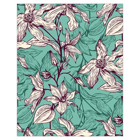 Vintage Floral Pattern Drawstring Pouch (XL) from ArtsNow.com Front