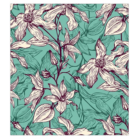 Vintage Floral Pattern Drawstring Pouch (XXL) from ArtsNow.com Front