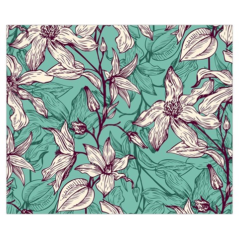 Vintage Floral Pattern Zipper Medium Tote Bag from ArtsNow.com Front