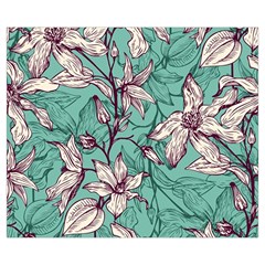Vintage Floral Pattern Zipper Medium Tote Bag from ArtsNow.com Back