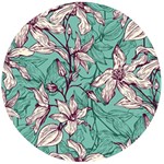 Vintage Floral Pattern Wooden Bottle Opener (Round)