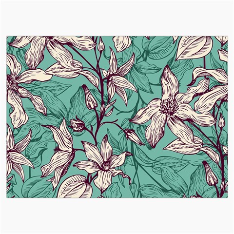 Vintage Floral Pattern Roll Up Canvas Pencil Holder (L) from ArtsNow.com Front