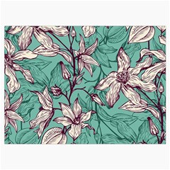 Vintage Floral Pattern Roll Up Canvas Pencil Holder (L) from ArtsNow.com Front
