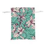 Vintage Floral Pattern Lightweight Drawstring Pouch (L)
