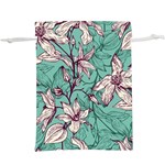 Vintage Floral Pattern  Lightweight Drawstring Pouch (XL)